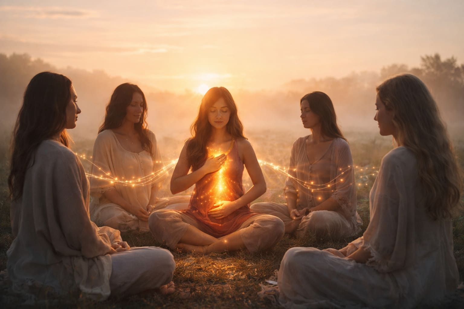 Nők workshop-körben ülnek